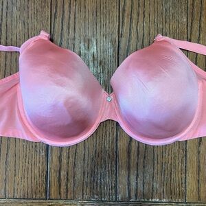 breezies bra underwire molded cups mesh 44D pink